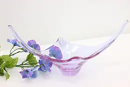 Italian Murano Vintage Blown Purple Art Glass Sculpture Bowl #48802