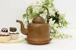 Farmhouse Antique Copper Kitchen Tea Pot or Kettle, Finland #46276