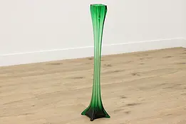 Murano Vintage Italian Blown Emerald Art Glass Vase #48788