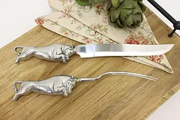 Charging Bull Vintage Carving Knife & Meat Fork Set, Fox #49192