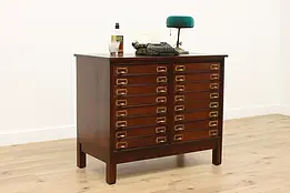Craftsman Oak Antique 16 Drawer Office Library File Cabinet #49331