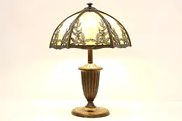 Classical Antique Stained Glass Desk Lamp, Bradley & Hubbard #49479