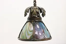Curved Stained Glass Antique Hall Light Fixture #49458