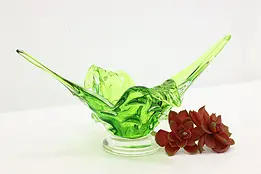 Green Vintage Crystal Sculpture or Bowl, Canada #49313