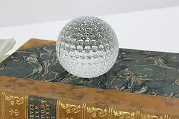 Golfball Glass Round Vintage Paperweight, Waterford #48993