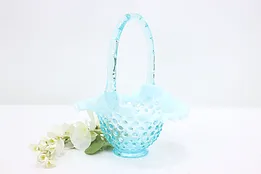 Teal Opalescent Vintage Hobnail Glass Bride Basket #50716