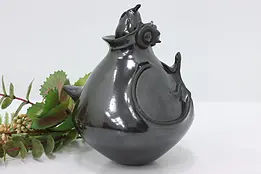 Mexican Antique Mata Ortiz Blackware Pottery Vase, Ruth Cota #50042