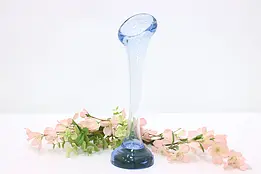 Midcentury Modern Vintage Blown Blue Glass Vase #50425