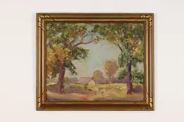 Springtime Farmstead Vintage Original Oil Painting Link 24" #47459