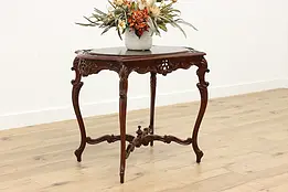 French Design Antique Carved Walnut Entry or Center Table #51035