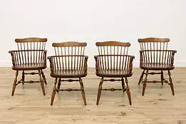 Set of 4 Windsor Antique Birch Dining Chairs Nichols & Stone #51004