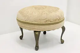 Traditional Vintage Round Upholstered Footstool #50255