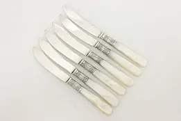 Set of 6 Pearl Handle Silverplate Cheese or Fruit Knives #50667