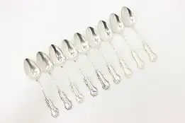 Sterling Silver Set of 9 Antique Teaspoons Mono D #50666