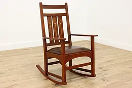 Stickley Craftsman Design Antique Cherry Rocking Chair Ellis #50832
