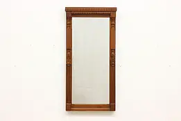 Victorian Eastlake Antique Carved Walnut Hall Mirror #51011