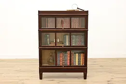 Craftsman Antique 3 Stack Oak Lawyer Bookcase Macey #50830