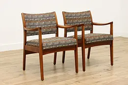 Pair of Midcentury Modern Vintage Walnut Desk Chairs Johnson #50906
