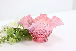 Cranberry Hobnail Glass Vintage Candy or Key Dish #50719