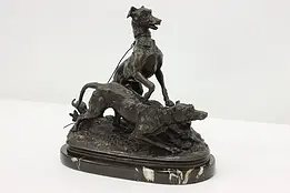French Antique Bronze Hunting Dogs Sculpture after Mene #50917