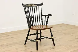 Windsor Vintage Birch Farmhouse Chair, Painted Cornucopias #51013