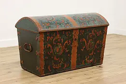 Norwegian Rosemaling Antique 1819 Dowry Chest or Trunk #50514
