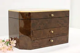 Walnut Burl Vintage Luxury Jewelry or Collector Chest #50946