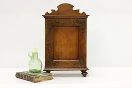 Tudor Design Antique Carved Oak Medicine Wall Cabinet #50520