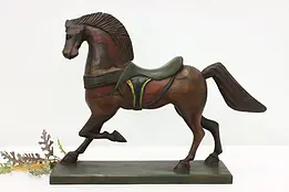 Farmhouse Vintage Carved & Painted Horse Sculpture #48953