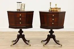 Pair of Vintage Georgian Octagonal Nightstands or End Tables #50967