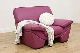 Midcentury Modern Design Purple Leather Armchair DeCoro #51302