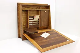Farmhouse Vintage Tabletop Oak & Walnut Cashier Box or Desk #51217