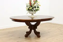 Traditional Vintage Maple Round Dining Table & Leaf Hickory #51345