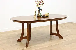 Stickley Craftsman Oak Dining Table, 2 Leaves Extends 76" #50825