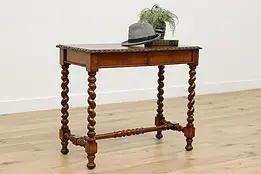 Tudor Design Antique Carved Oak Sofa or Hall Console, Desk #51214