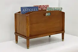 Midcentury Modern Vintage Mahogany Chairside Magazine Rack #50823
