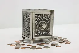 Victorian Antique Iron Combination Safe Coin Bank, Columbus #50541