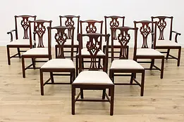 Set of 10 Vintage Georgian Design Dining Chairs, Henkel #51311