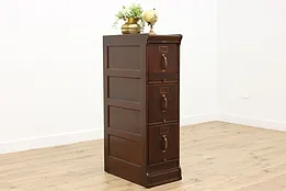 Arts & Crafts Antique Oak Office Library File Cabinet, Globe #51463