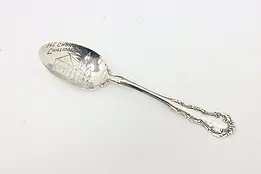 Sterling Silver Antique Engraved Church Tea Spoon, Wallace #50678