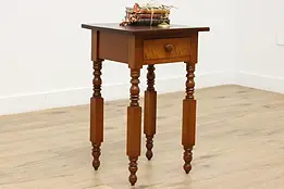 Sheraton Antique 1840s Cherry Nightstand End or Hall Table #51446
