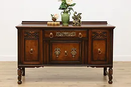 Tudor Design Antique Sideboard Bar Cabinet Griffins Limbert #51506