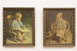 Pair Gretchen & Gary Children Portrait Prints Ingwersen 23" #51726