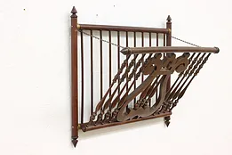 Victorian Antique Birch Wall Pocket or Magazine Rack, Lyre #47975