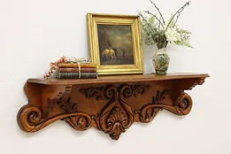 Victorian Antique Carved Oak Wall, Mantel or Book Shelf #51599