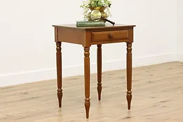 Sheraton Antique 1840s Walnut Nightstand or End Table #51484