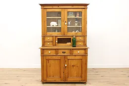 Farmhouse Antique Country Pine Kitchen Cupboard or Cabinet #51822