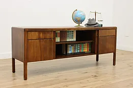 Midcentury Modern Vintage Walnut Office Credenza TV Console #51686