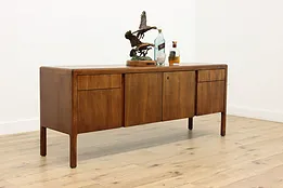 Midcentury Modern Vintage Walnut Office TV Credenza Helikon #51687