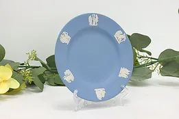 Wedgwood Vintage Blue Jasperware Plate, Greek Scenes #49043